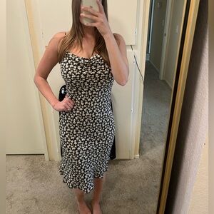 Floral Cowl Neck Midi Dress